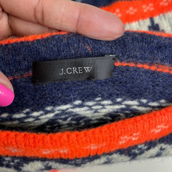 J. Crew 100% Wool Jacquard Fair Isle Knit Sweater Size Small Preppy Winter Small - Picture 7 of 9